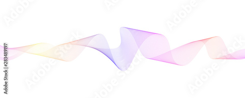 Vector background with dynamic waves, abstract twisted lines isolated on white background. Colorful flowing wavy stripes. Concept for illustration of sound, music, technology. Creative line art