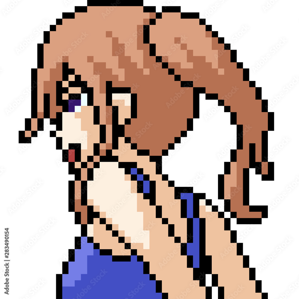 Fototapeta premium vector pixel art anime girl