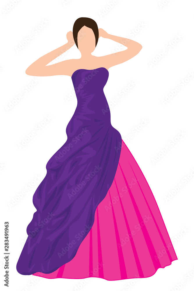 A young woman in an evening gown A young woman in an evening gown