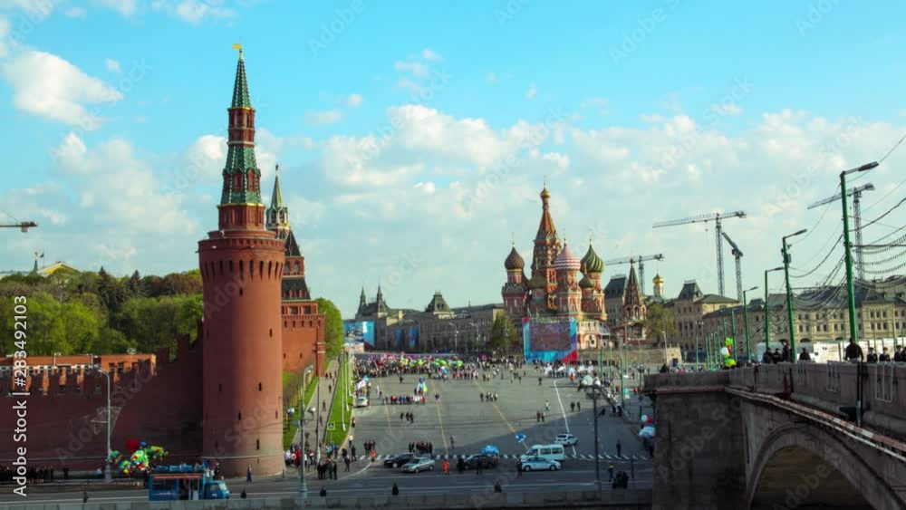 Moscow, May 1, 2014: Demonstration. Red Square. Time lapse Moscow, May 1, 2014: Demonstration. Red Square. Time lapse