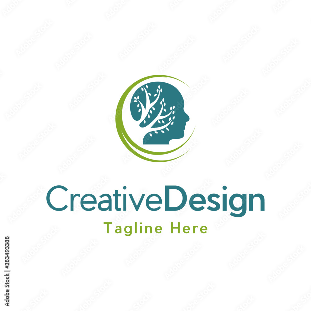 Head Tree Brain Medical Creative Logo Design, mind tree logo,Vector person ecological, think green Head Tree Brain Medical Creative Logo Design, mind tree logo,Vector person ecological, think green