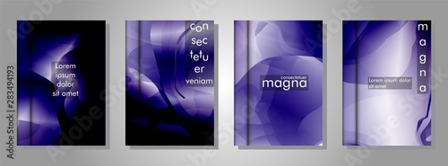 Vector collection of book cover backgrounds. illustration of eps vector design 10. purple gradient wave color