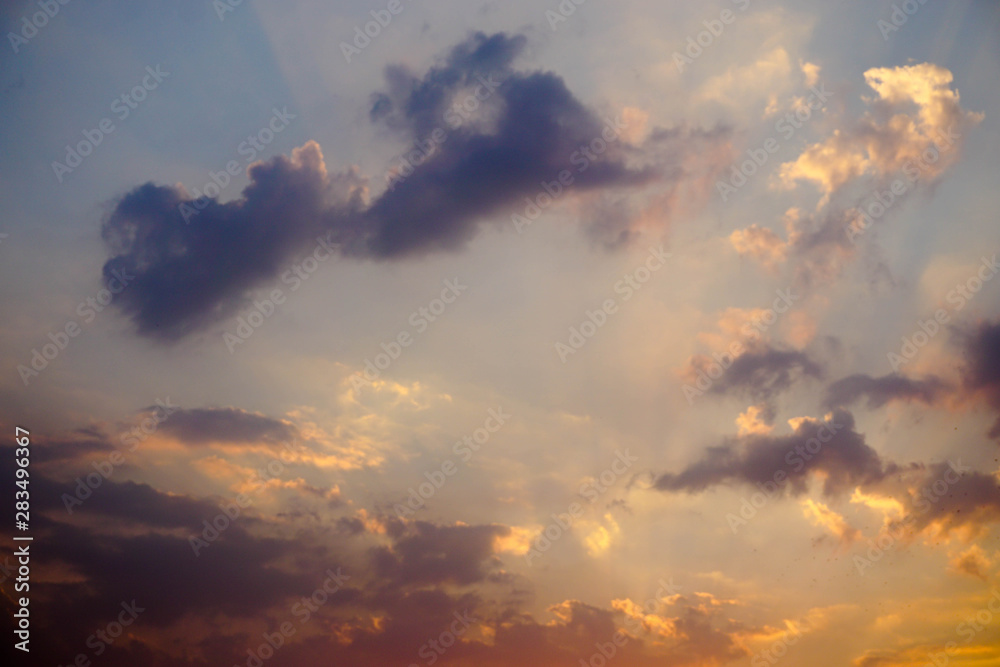 dramatic sky with clouds