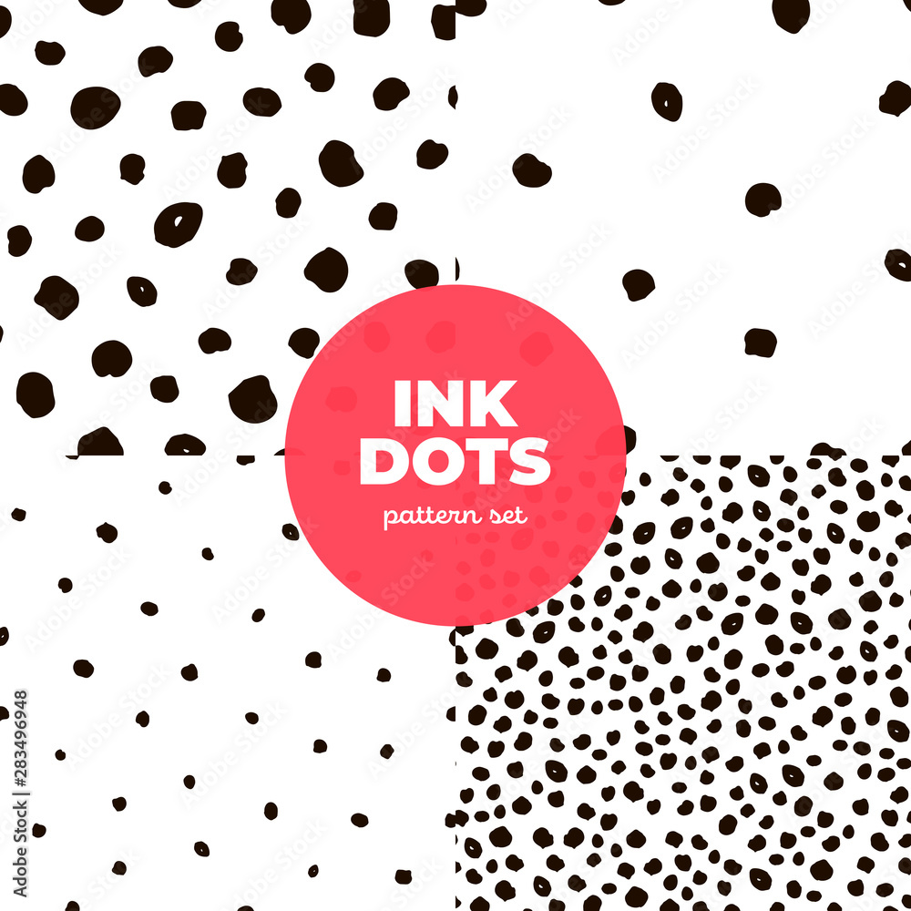 Tile pattern with black polka dots on red Vector Image