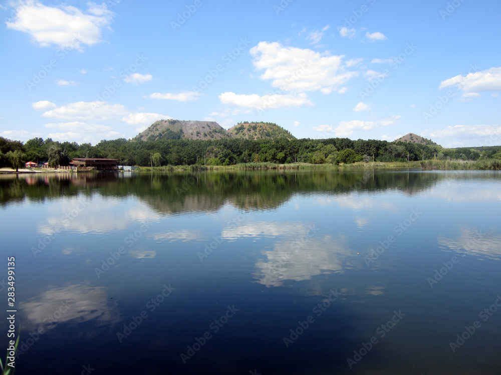 landscape with lake and clouds