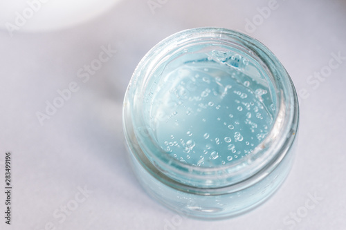 Jars with skin care cosmetic products