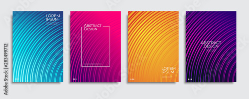 Brochure cover templates set. Minimal colorful gradient abstract background. A4 eps10 vector.