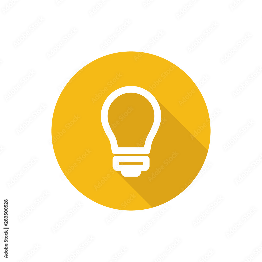 lightbulb outline icon in flat with shadow lightbulb outline icon in flat with shadow