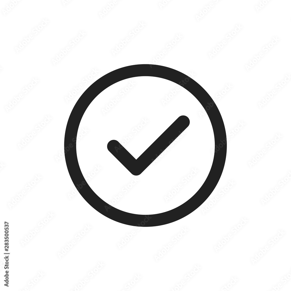 Checkmark vector isolated icon. Check mark success symbol. Complate sign on white background. Checkmark vector isolated icon. Check mark success symbol. Complate sign on white background.