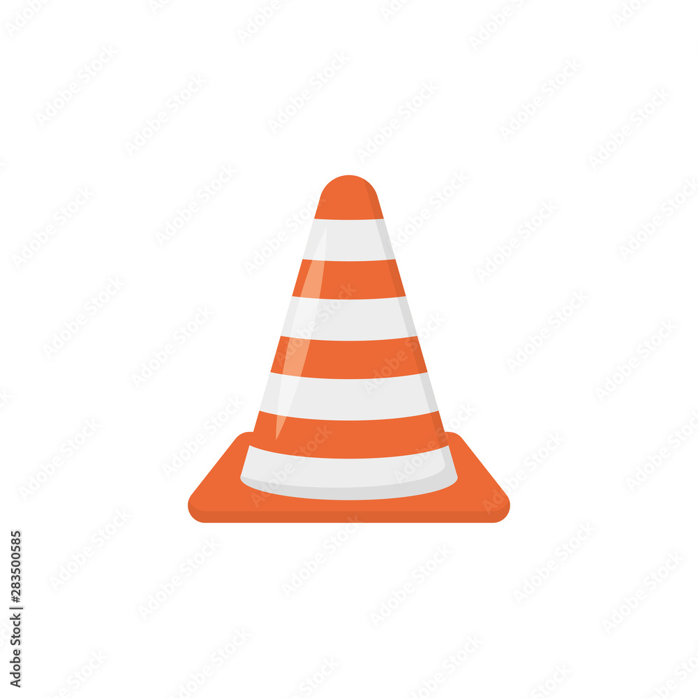 orange road cone in flat style, vector orange road cone in flat style, vector