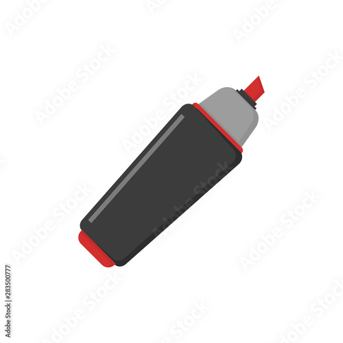 red marker highlighter in flat, white background