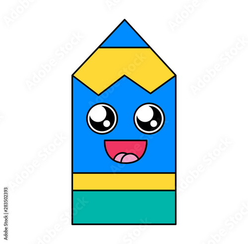 Pencil fascinated face vector emoticon