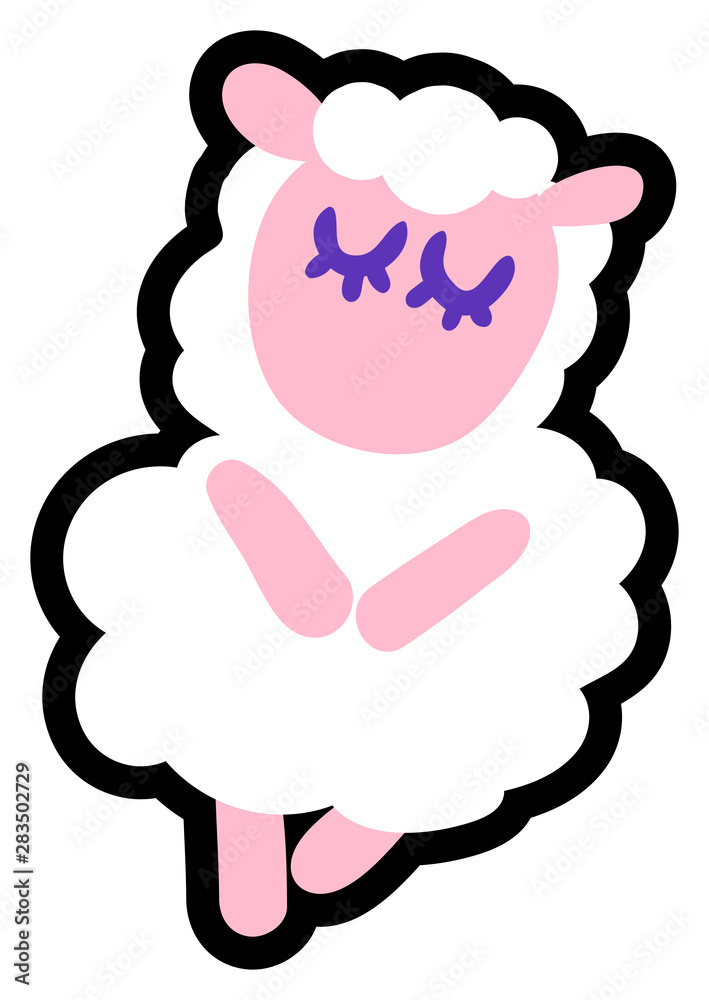 Adorable sheep, lamb flat vector illustration Adorable sheep, lamb flat vector illustration