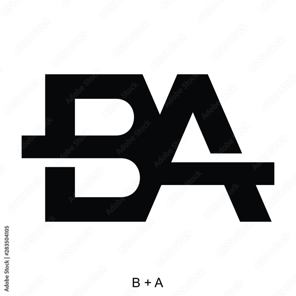 Obraz premium Letter B and A for icon or logo ready to use