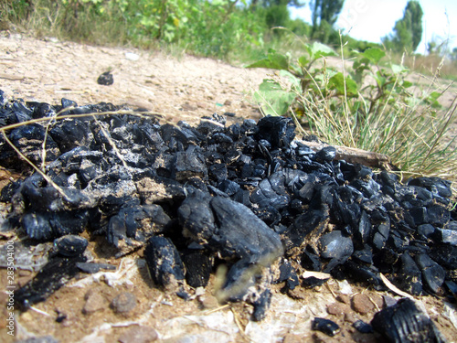 coal on beach