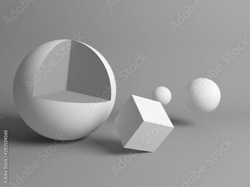 Fototapeta Naklejka Na Ścianę i Meble -  Primitive geometric shapes. 3d rendering