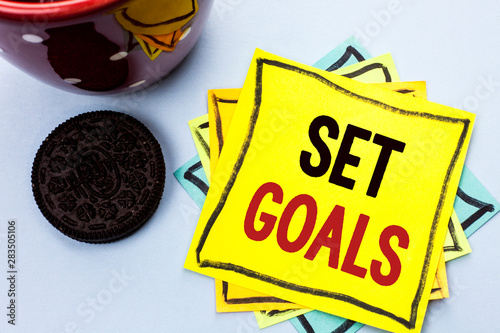 Obraz na plátne Writing note showing Set Goals