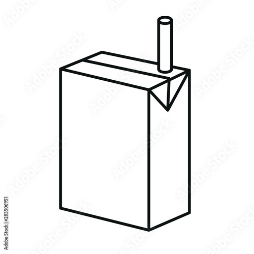 Line icon juice box vector