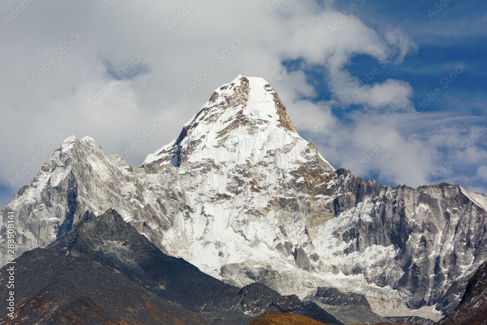 Everest trekking. Ama Dablam is a mountain in the Himalaya range of eastern Nepal. Adventure in the Himalayas