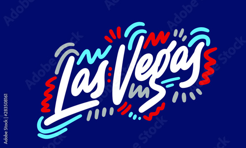 Las Vegas handwritten city name.Modern Calligraphy Hand Lettering for Printing,background ,logo, for posters, invitations, cards, etc. Typography vector.
