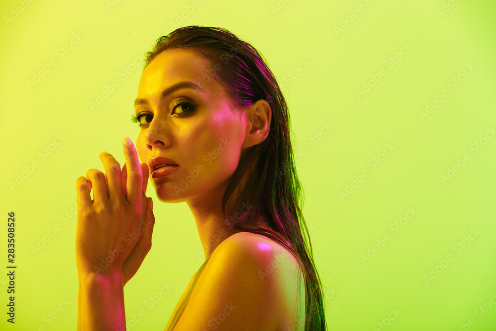Beauty portrait of an attractive topless young asian woman Beauty portrait of an attractive topless young asian woman