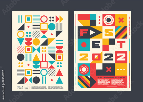 Modern Geometric Posters template. Vector illustration.
