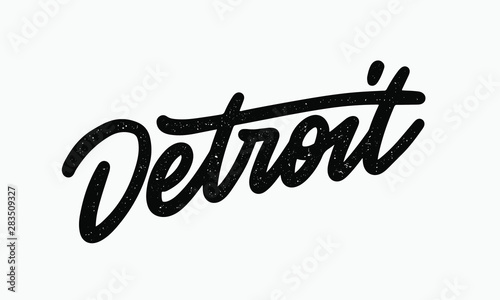 Detroit hand written city name.Modern Calligraphy Hand Lettering for Printing,background ,logo, for posters, invitations, cards, etc. Typography vector.