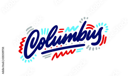 Columbus handwritten city name.Modern Calligraphy Hand Lettering for Printing,background ,logo, for posters, invitations, cards, etc. Typography vector.