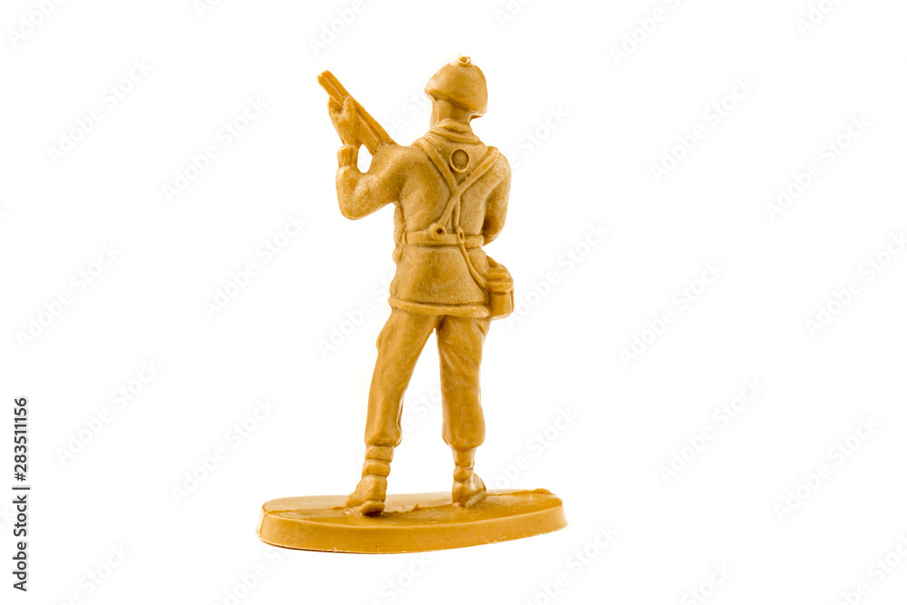 plastic toy soldier isolated on white background. plastic toy soldier isolated on white background.