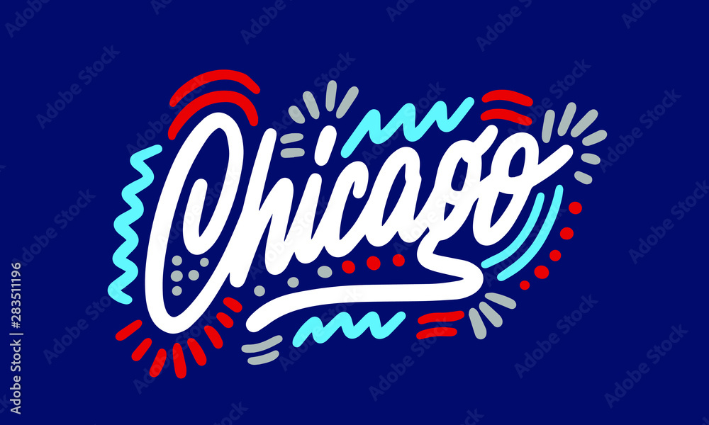 Chicago Custom Calligraphy Text Stock Illustration - Download