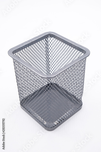 close up garbage bin isolated on white background