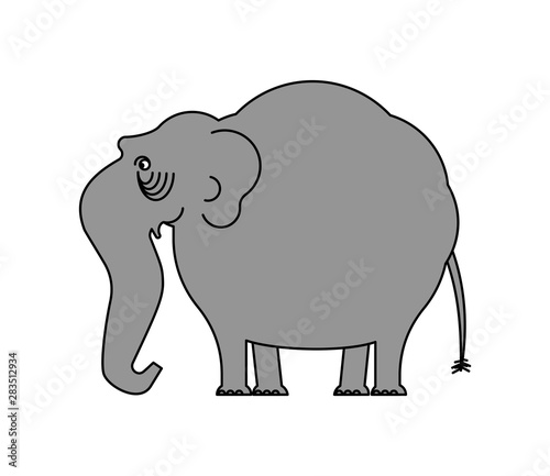 Gray elephant cartoon isolated. animal vector illustration