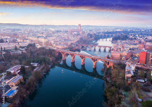 The ancient city of Albi in the south of France. View from above