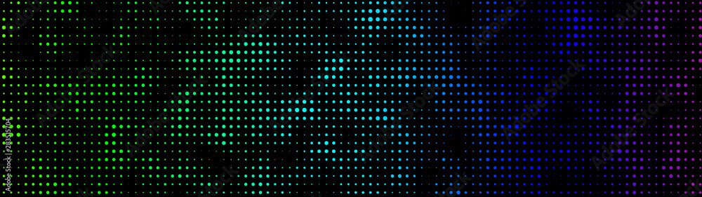 Halftone. Matrix glitch. Cybernetic futuristic background. Big data visualization. Computer Virus. Corrupted code. Vector illustration.