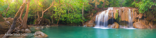 Fototapeta Naklejka Na Ścianę i Meble -  Beautiful waterfall at Erawan national park, Thailand