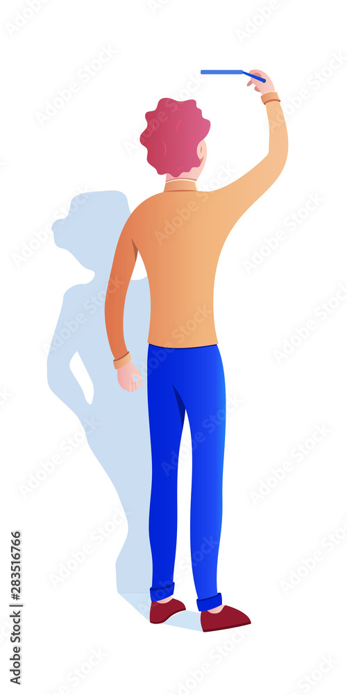 Man with highlighter flat vector illustration Man with highlighter flat vector illustration