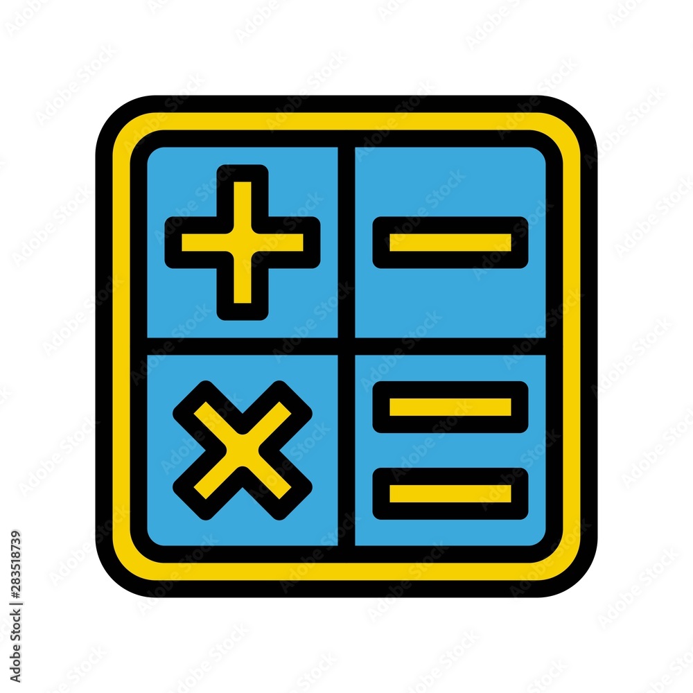 Math sign vector, Back to school filled style icon Math sign vector, Back to school filled style icon