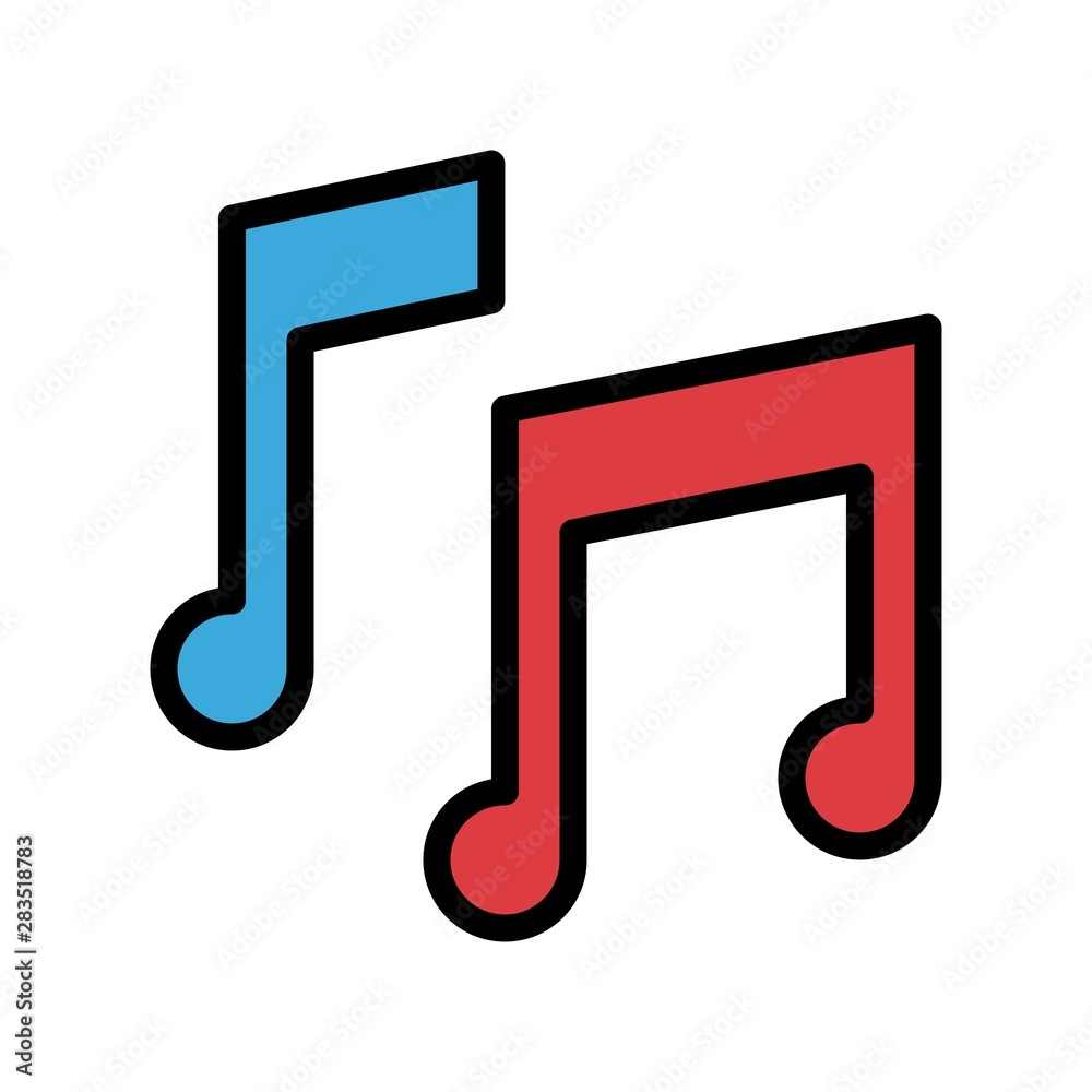 Musical note vector, Back to school filled style icon
