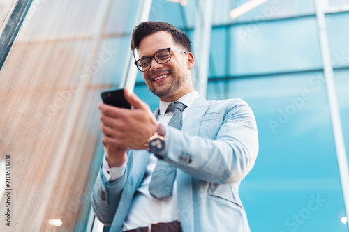 Businessman using smart phone