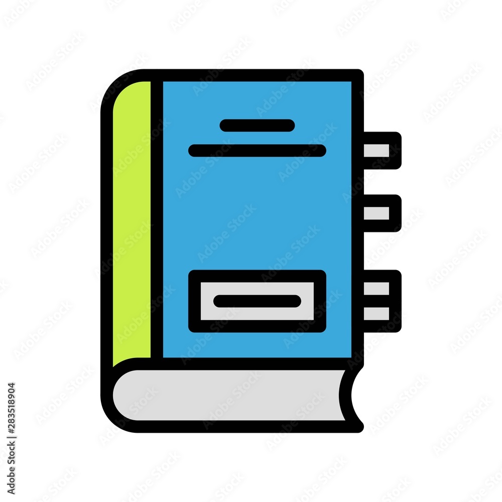 Book vector, Back to school filled style icon Book vector, Back to school filled style icon