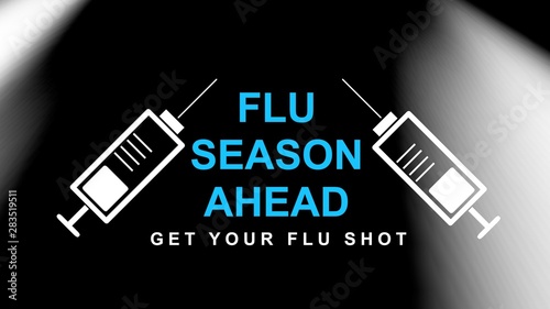 Flu awareness campaign banner. Design illustration photo
