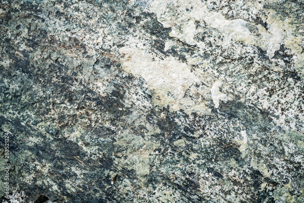The texture of the stone overgrown with moss. Background image of a boulder The texture of the stone overgrown with moss. Background image of a boulder
