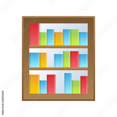 Bookshelf vector  Back to school gradient style icon