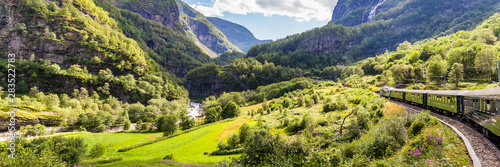 Принти на полотні View from the most beautiful train journey Flamsbana between Flam and Myrdal in