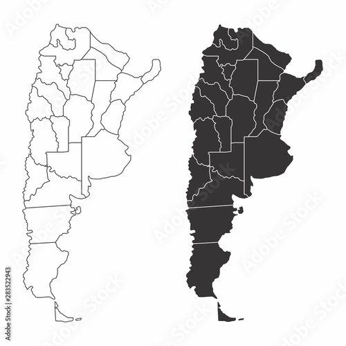 Fotografie, Obraz Argentina provinces maps