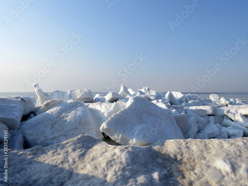 Blocks of ice on the beach
