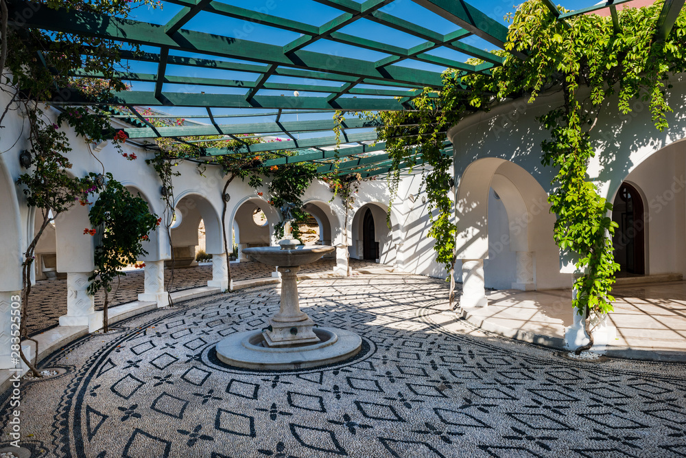 Obraz premium Kalithea Springs Therme Beautiful Typical Greek Interior, Rhodes,Greece