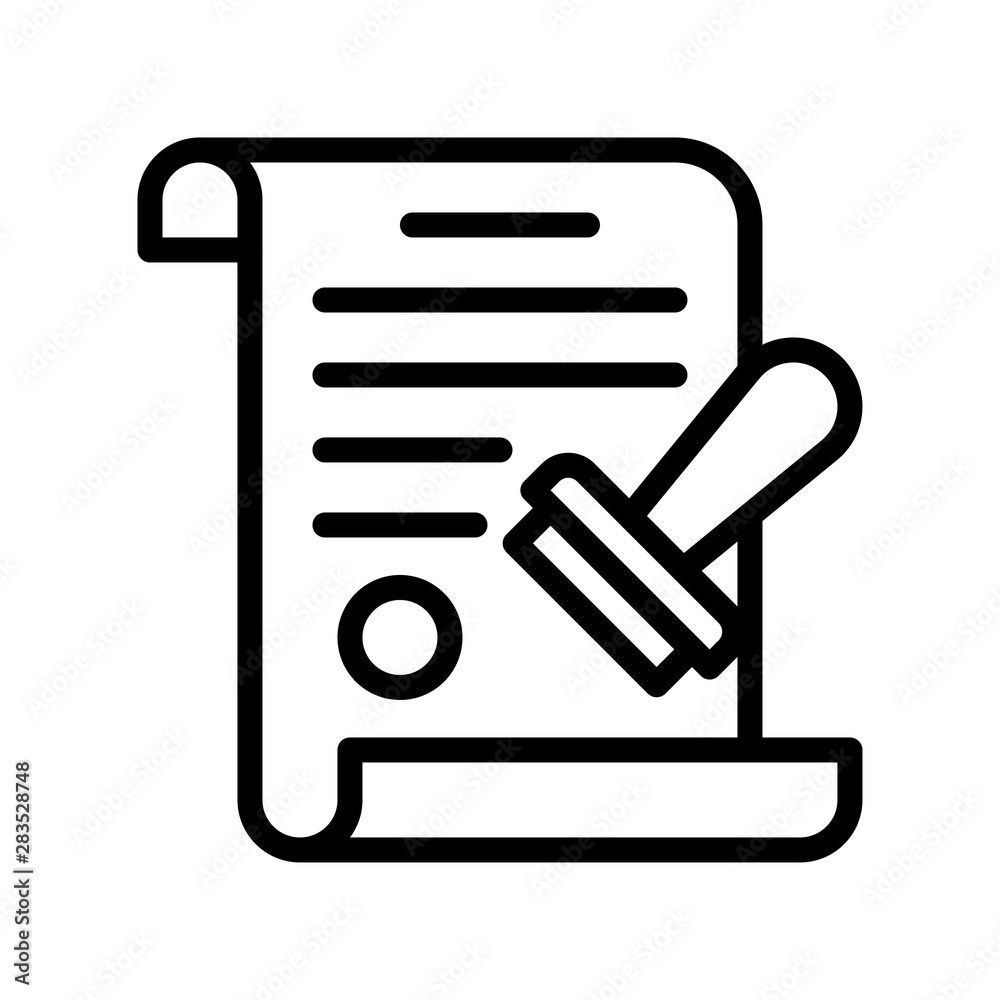 Approved document vector, Back to school line style icon Approved document vector, Back to school line style icon