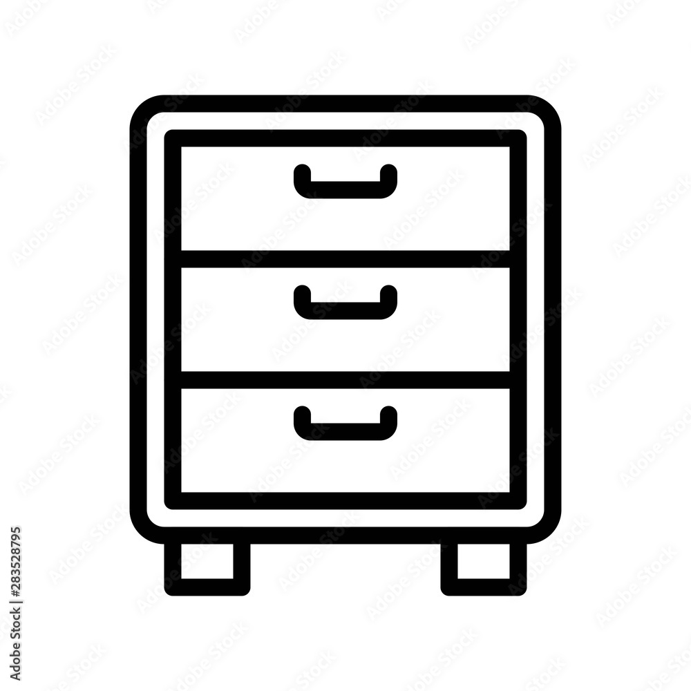 Drawer vector, Back to school line style icon Drawer vector, Back to school line style icon