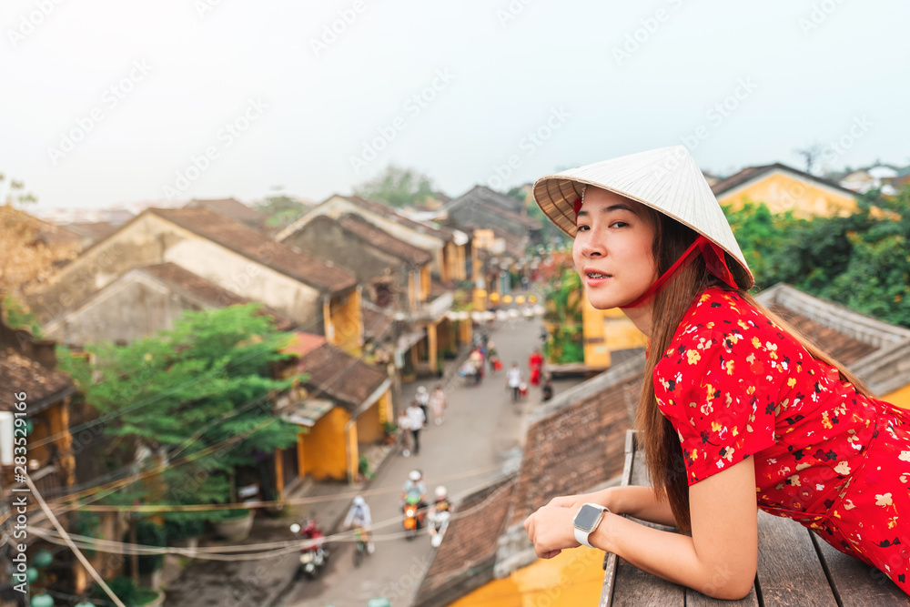 Travel woman at Streets of Hoi An, Vietnam